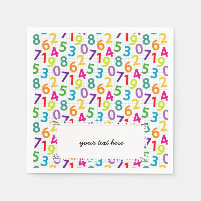 School Teacher Pattern Colorful Napkins (Front)