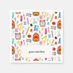 School Teacher Pattern Colorful Napkins