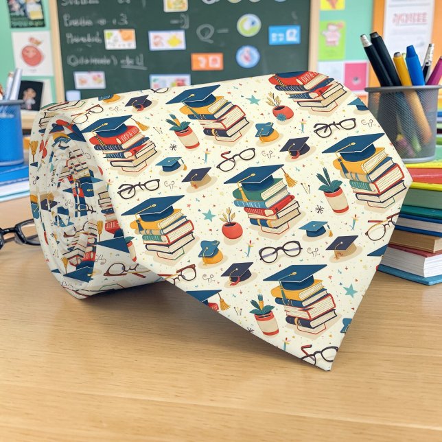 School Teacher Pattern Necktie Tie (Creator Uploaded)