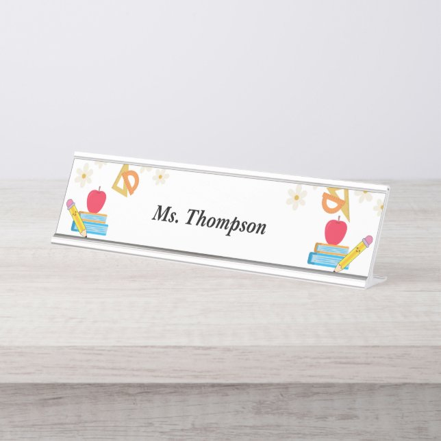 School Teacher Personalized Desk Name Plate (Front)