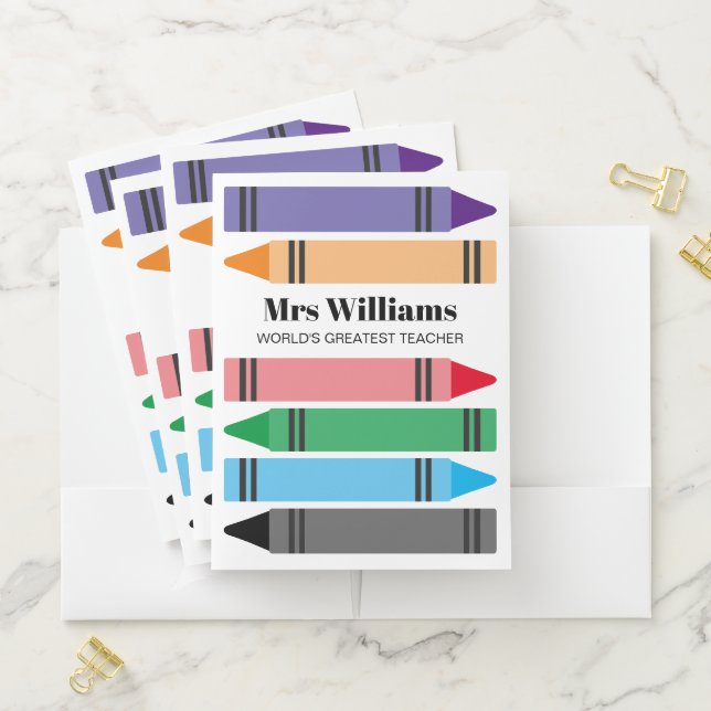 School teacher Pocket Folders for kindergarten (In Situ)