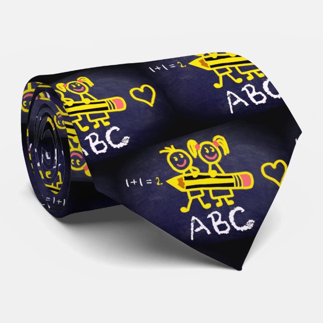 School Teacher  Principal  ABC'S  Chalkboard Tie (Rolled)