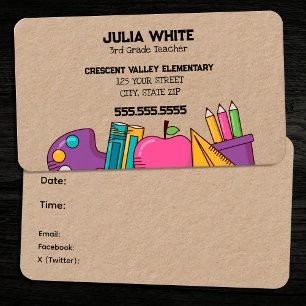 School Teacher PTA Business Card