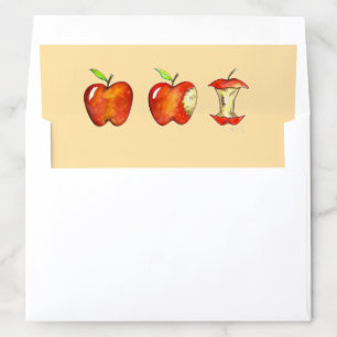 School Teacher Red Delicious Apple Core Fruit Envelope Liner