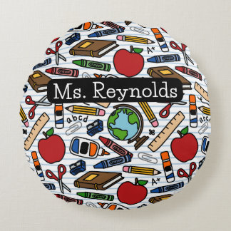 School Teacher Round Pillow