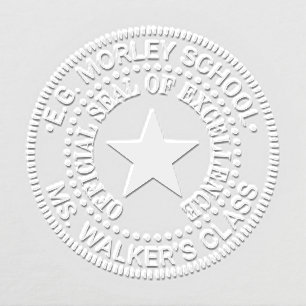 School Teacher Star Official Seal of Excellence Embosser