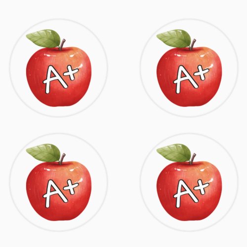 School Teacher Student Apple 100 Percent A Classic Round Sticker