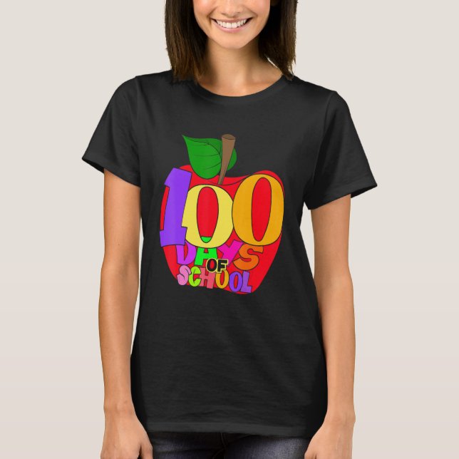 School Teacher Student Girls Boys Gift 100 Days Of T-Shirt (Front)