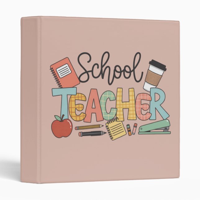 School Teacher Teaching Future Leaders Gifts 3 Ring Binder (Front/Spine)
