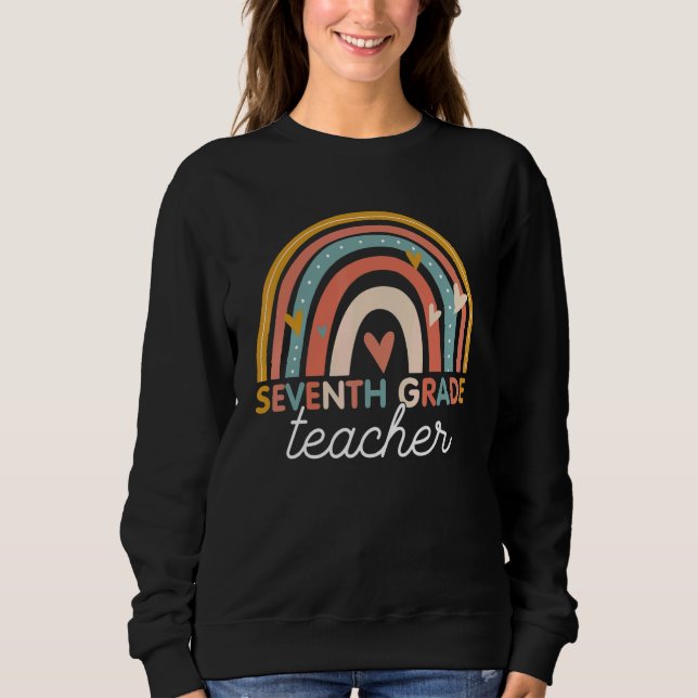 School Teacher   Teaching Vintage 7th Seventh Grad Sweatshirt (Front)