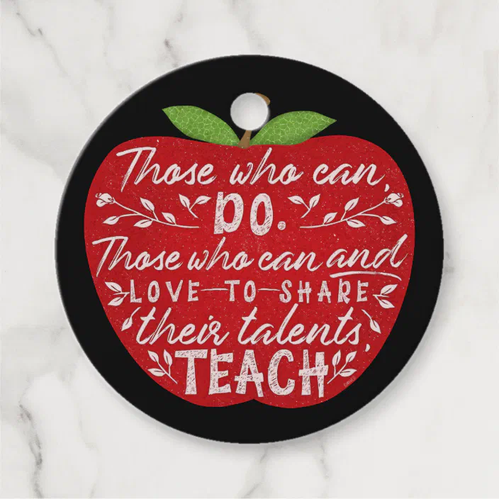 Apple Sayings For Teachers Personalized School Teacher Thank You | Apple Teaching Quote Favor Tags |  Zazzle.com