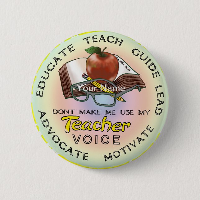 School Teacher Voice  Button (Front)