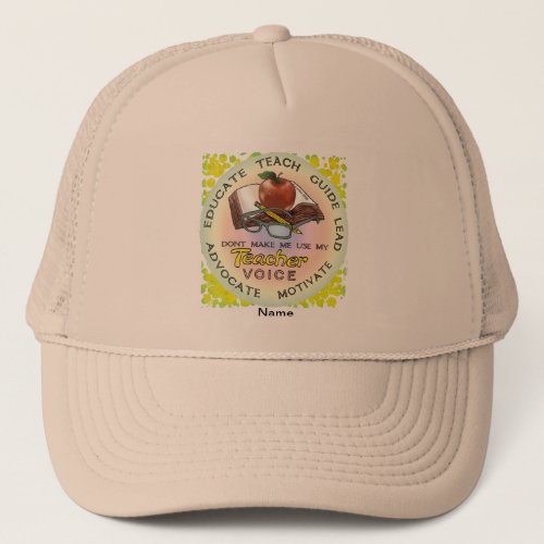 School Teacher Voice custom name  hat 