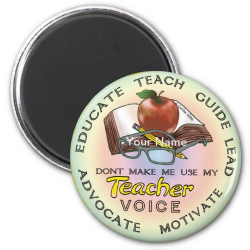 School Teacher Voice custom name  magnet 