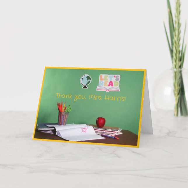 School Teachers Appreciation Folded Thank You Card (Front)