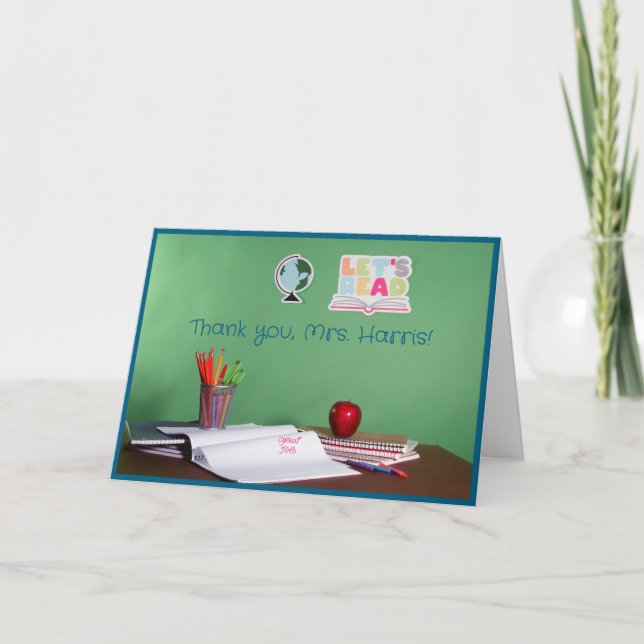 School Teachers Appreciation Folded Thank You Card (Front)