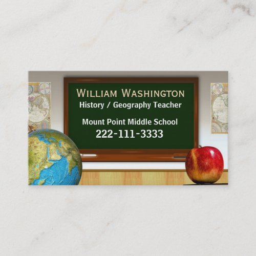 School Teachers Chalk Board Business Card