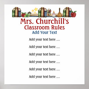 School Teacher's Classroom Rules #3 by SRF Poster