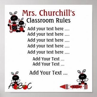School Teacher's Classroom Rules by SRF print