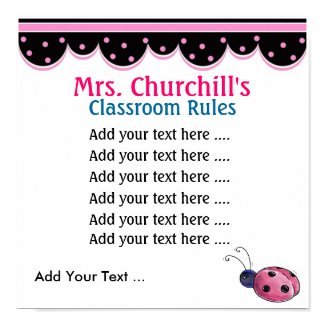 School Teacher's Classroom Rules . by SRF print