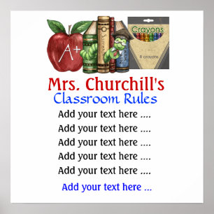 School Teacher's Classroom Rules . by SRF Poster