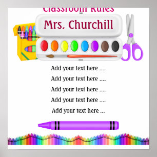 School Teacher's Classroom Rules by SRF Poster