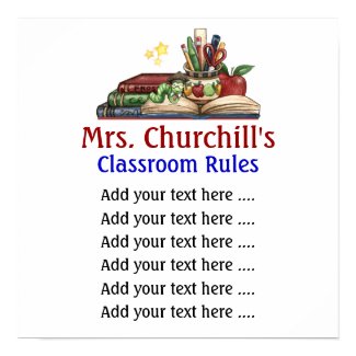 School Teacher's Classroom Rules Lg. by SRF print