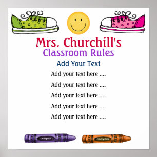 School Teacher's Classroom Rules LG. by SRF Poster