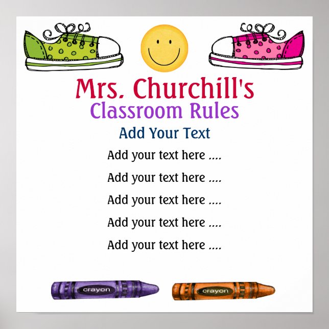 School Teacher's Classroom Rules LG. by SRF Poster (Front)