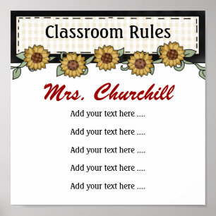 School Teacher's Classroom Rules LG. by SRF Poster