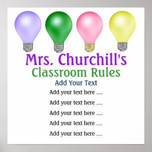School Teacher's Classroom Rules LG. by SRF Poster