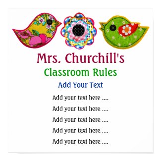 School Teacher's Classroom Rules - SRF print
