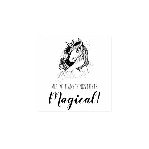 School Teachers Magical Unicorn Rubber Stamp