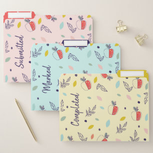 School Teachers Stylish Modern Red Apple Pattern File Folder