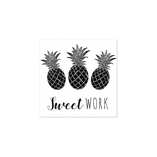School Teachers Sweet Work Pineapple Rubber Stamp