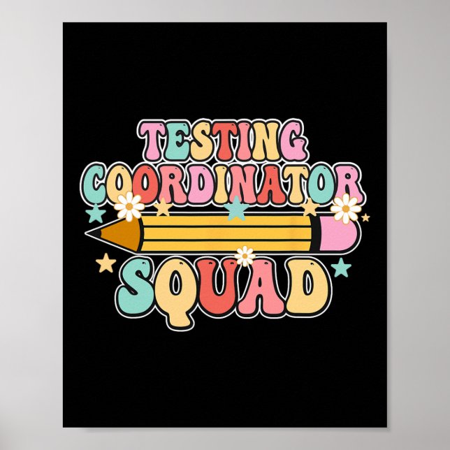 School Testing Coordinator Squad Retro Back To Sch Poster (Front)