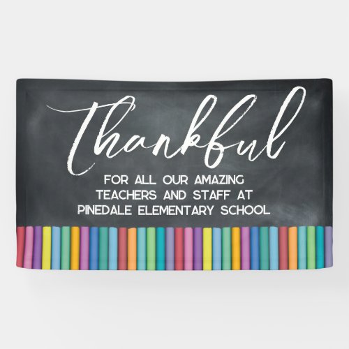  School Thankful Staff Teacher Appreciation  Banner