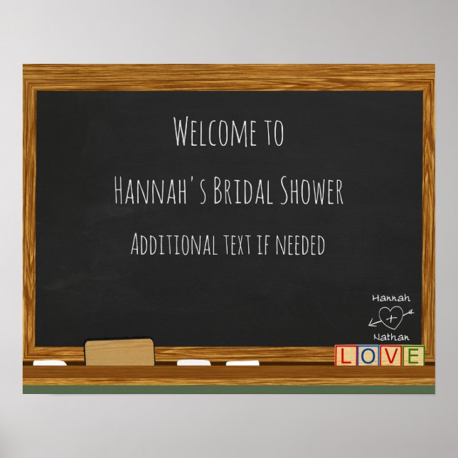 School Theme Bridal Shower Poster (Front)