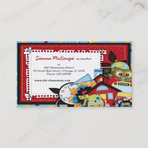 Customizable School theme business card
