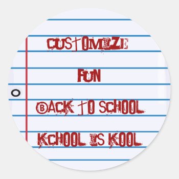 School Theme Notepaper Fun Stickers by BabiesOnly at Zazzle