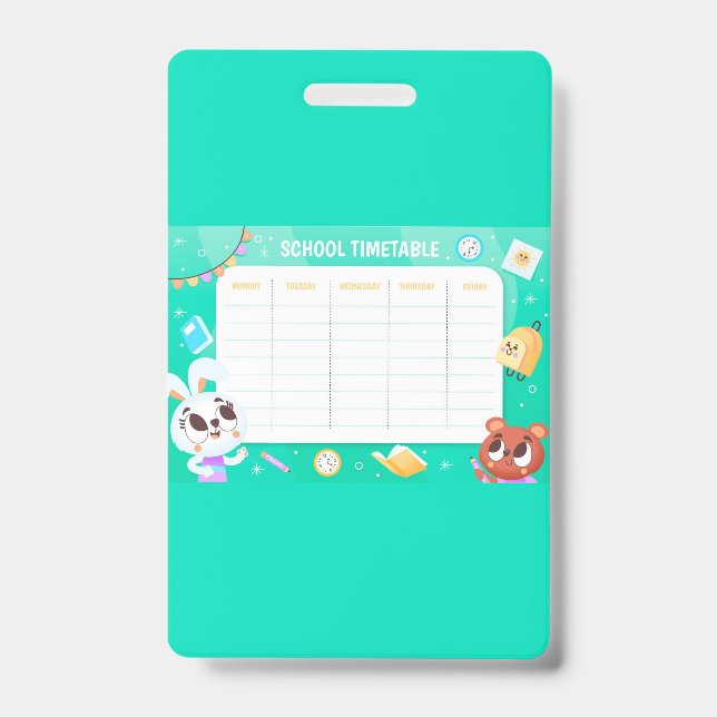 School timetable badge (Front)