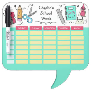 School Timetable custom name message board
