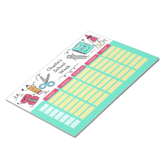 School Timetable custom name notepads (Angled)