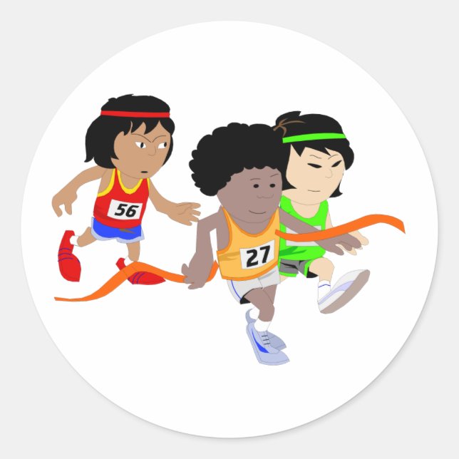 School Track Team Classic Round Sticker (Front)