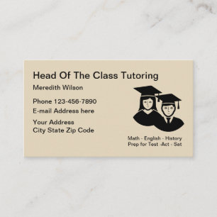 School Tutoring Teacher Business Card