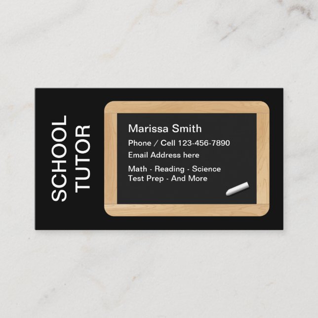 School Tutoring Teacher Business Card (Front)