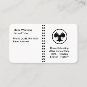 School Tutoring Teacher Theme Business Cards