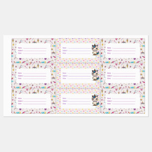 School Unicorn Rainbow Stickers
