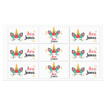 School Unicorn Waterproof Name Labels