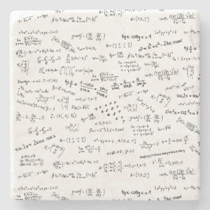 School University Equations Formula Numbers Stone Coaster